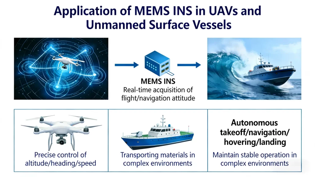 MEMS INS for UAVs and unmanned surface vessels, real-time attitude data for precise flight and maritime navigation